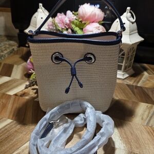 Kate Spade Eva Straw Small Bucket Bag